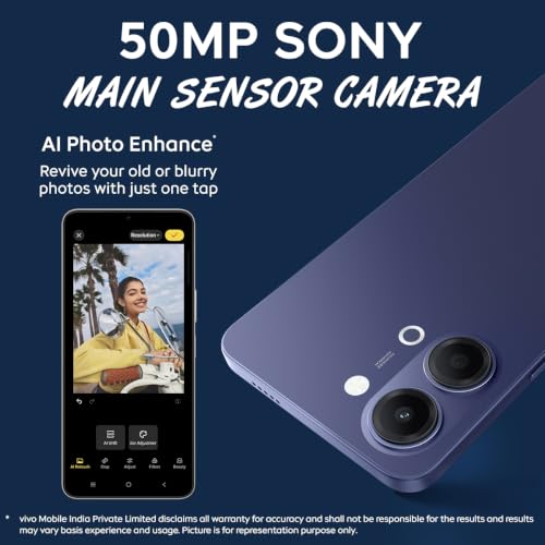 iQOO Z11 Lite 44W 5G (Midnight Blue, 6GB RAM, 256GB Storage) | 6500mAh Battery with 44W Fast Charging* | Dimensity 6300 with 579k+ AnTuTu Score* | OriginOS 6.0 with AI Creation* & Private Space*