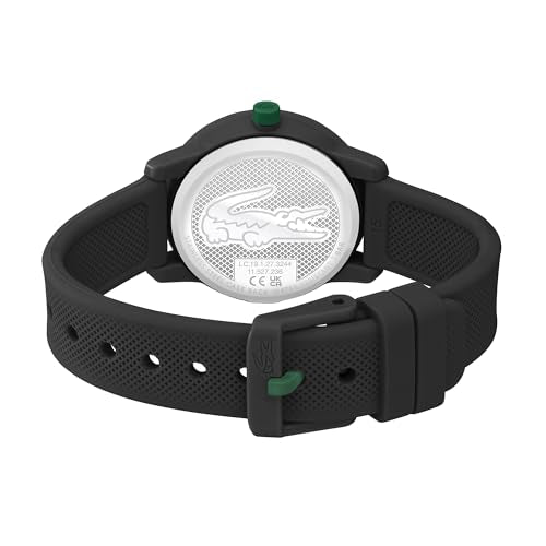 Lacoste Lacoste.12.12 Kids Qtz Basic Black Round Dial Kids Watch|Black Silicone Material|Multi Color Band - 2030042
