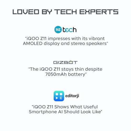 iQOO Z11 5G (Celestial Blue, 8GB RAM, 256GB Storage) | India's 1st MediaTek Dimensity 7500 Turbo Processor* | Brightest Display in the Segment* | AI Captions- Record & Recap*