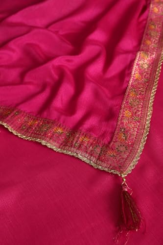 Soch Women's Viscose Blend Kurta Set (EWS5CD22094_Fuchsia