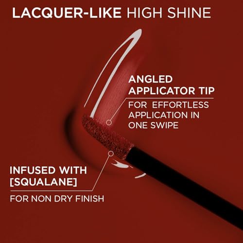 L'Oréal Paris Infallible Laque Resistance Lacquer-Like Shine Finish. 16H longwear lacquer lipstick. High-impact color, zero transfer - 550 Noir Cherry, 4ml