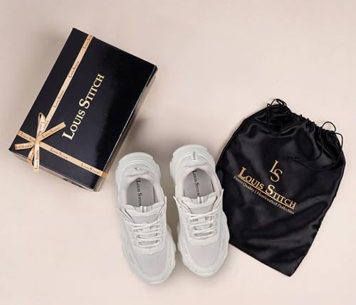 LOUIS STITCH White Sneakers for Women | Comfortable Sneakers | LSLD-SNK-01-WH | UK-4