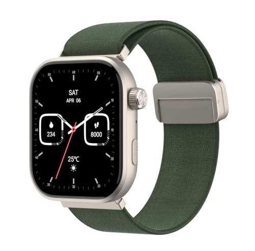Noise ColorFit Ultra 4 Square Dial Smartwatch with BT Calling, 1.96" AMOLED Always-On Display, AI Transcription & Voice Commands, Metal Body, 10m Water Resistant, Heart Rate Monitor (Sage Green)