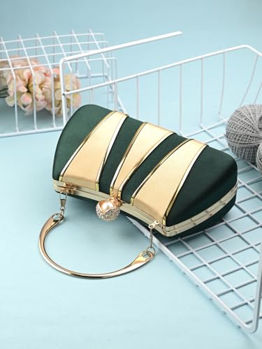 TOOBA Women's Green Handicraft Beautiful Bling Box Clutch Bag for Wedding, Gifts Friends & Family