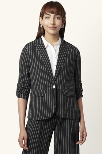 Annabelle by Pantaloons Women's Classic Blazer (110132127005_Black