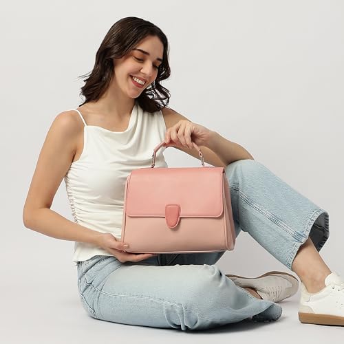 Fastrack Daily Drip Satchel Bag for Women | Medium Size with Magnetic Flap, Top Zip Closure, Inner Access Pocket & Detachable Sling Strap | Stylish 4.9L Satchel for Everyday Use