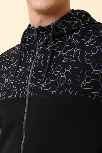 Men Black Hooded Neck Full Sleeves Casual Sweatshirt