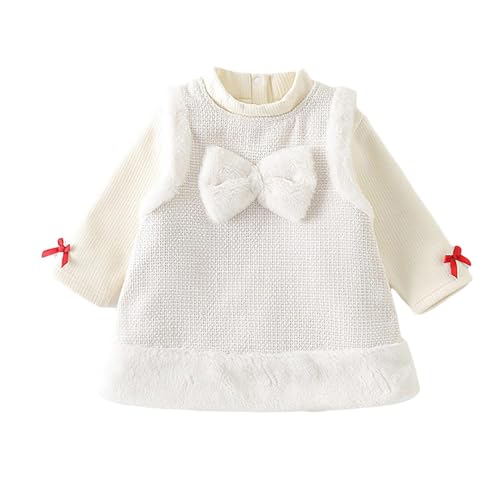 Hopscotch Girls Sleeveless White Bow Applique Textured Dress with Blouse For Age (2-3 Years)