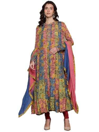 Multi Ruhaani Kurta with Churidar and Dupatta Multicolour