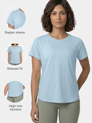 Enamor Cut N Sew Tee, Relaxed Fit, High-Low Hemline - A315