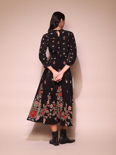 Label RITU KUMAR Black Floral Dress