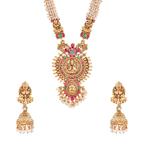 VOYLLA Aishwarya Temple Necklace Set For Women| Ethnic Necklace Sets|Gift For Women|Ethnic|For Sister|For Lover