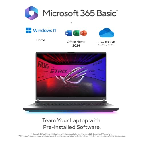 ASUS ROG Strix G18 (2026),Intel Core Ultra 9 (Series 2),RTX 5070 Ti-12GB,32GB RAM (Upgradeable),1TB SSD,FHD+,18"(45 cm),300Hz,Win 11,M365 Basic(1Y),Office 24,Gray,3.2 Kg,G815LR-TT292WS,Gaming Laptop