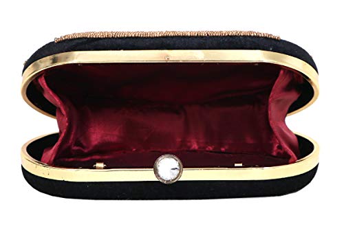 DUCHESS Women's Oval Clutch Black
