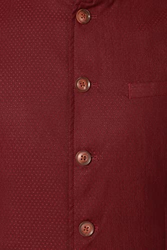 Peter England Men's Solid A-Line Coat (PINJOTLFQ58411_Maroon_M)