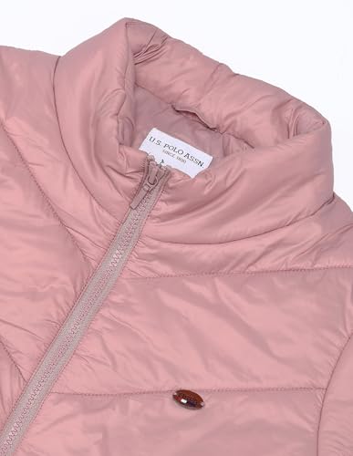 U.S. POLO ASSN. Longline High Neck Puffer Jacket (UWAW24JCK143_Pink_XXL)