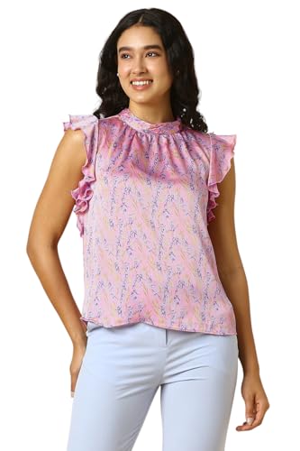 Allen Solly Women Pink Print Casual Top