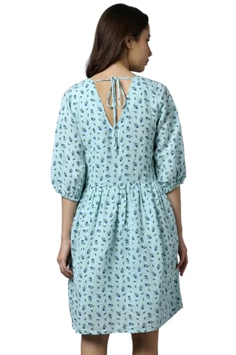 Allen Solly Women Blue Print Casual Dress