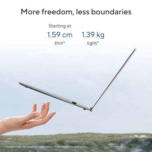 ASUS Vivobook S14, Intel Core Ultra 7 255H, 16GB RAM, 512GB SSD, FHD+ 14", Windows 11,Office Home 2024 M365 Basic (1Year)*, Cool Silver, 1.4Kg, S3407CA-LY084WS, Intel Arc iGPU, Metallic Design Laptop