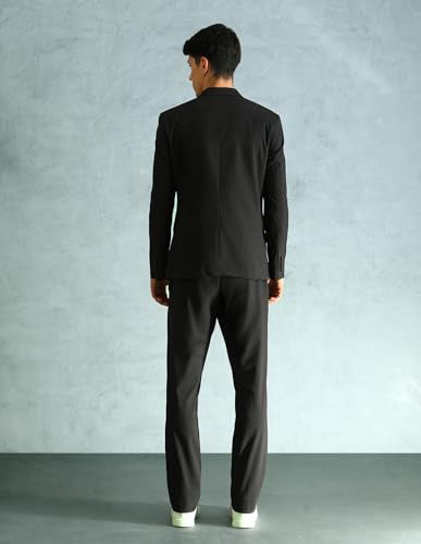 Arrow MenTailored fit Polyester Heathered Notch Lapel Collar Suit(ARADSU0003_Grey_36)