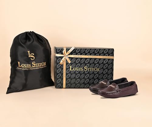 LOUIS STITCH Women’s Brown Premium Slip-On Loafers with Buckle | Elegant Solid Slip-On Comfort Shoes for Casual and Formal Wear | Slip-On Loafer Shoes for Women | LSLD-BLR-HS04-BB | UK-6