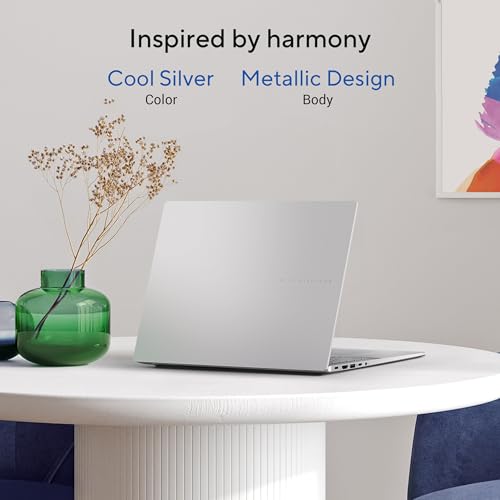 ASUS Vivobook S16,14th Gen, Intel Core 5-210H,Metallic Design Laptop(Intel UHD iGPU/16GB RAM/512GB SSD/FHD+/16"/144Hz/Windows 11/M365 Basic(1Year)*/Office Home 2024/Silver/1.7Kg) S3607VA-RP114WS