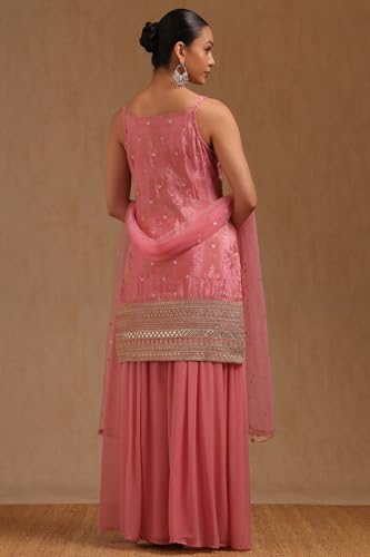 Soch Womens Pink Tissue Suit Set With Sequins