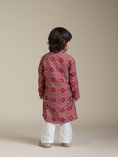 Manyavar Boys Viscose Blend Printed Kurta Churidar Set (2pcs)(3-4 years)
