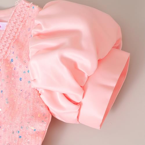 Hopscotch Girls Floral Embroidered Party Dress in Peach Color for Age (6-8 Years)