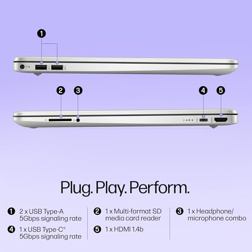 HP 15s, 12th Gen Intel Core i3-1215U Laptop (8GB DDR4, 512GB SSD) Anti-Glare, 15.6"/39.6cm, FHD, Win 11, MS Office 21, Silver, 1.69kg, Intel UHD Graphics, HD Camera, Dual Speakers, fy5011TU