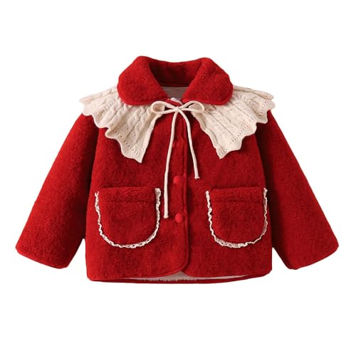 Hopscotch Girls Polyester Waist Length Jackets in Red Color For Ages (3-4 Years)