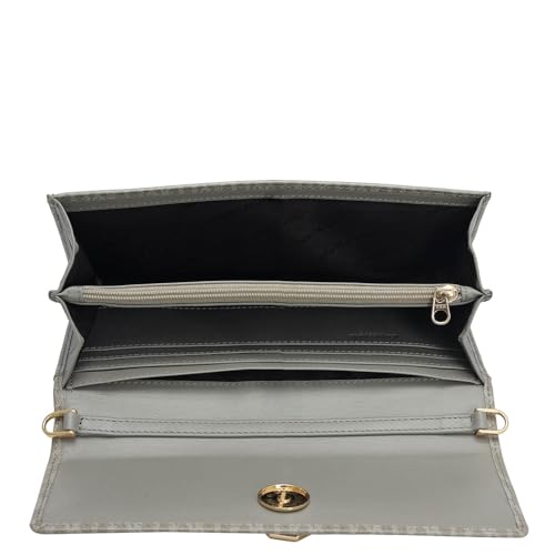 Da Milano Leather Sling Wallet for Women - Grey (LSW-10442)