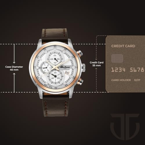 Titan Octane Quartz Chronograph with Date Silver Dial Brown Leather Strap Watch for Men - NT90086KL02