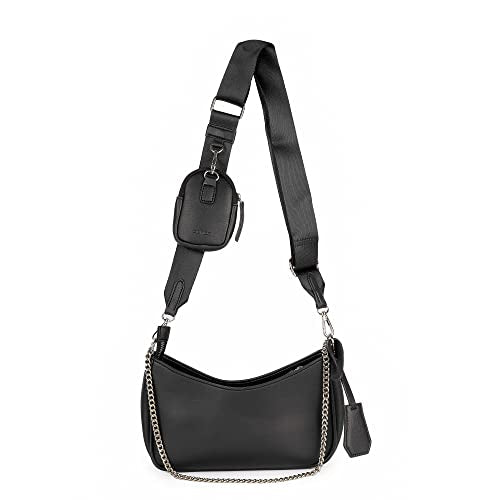 Ceres Cross-Body Sling Bag For Girls/Women | Leather Crossbody Bag With Detachable Shoulder Strap | Ladies Purse Handbag - Black