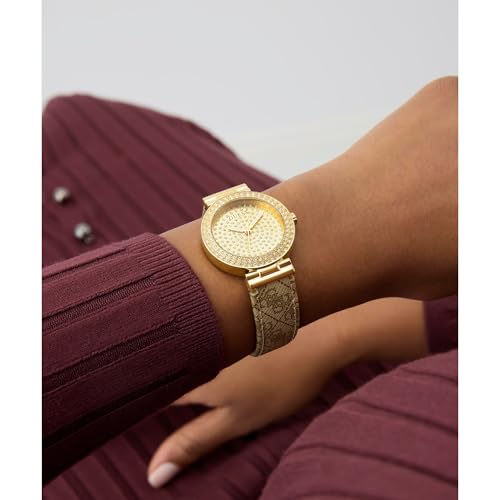 GUESS Champagne Round Dial Analog Women's Watch - GW0943L2
