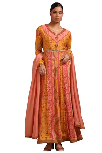 Soch Women's Viscose Floor Length Gown (EWS5CD22017_Yellow