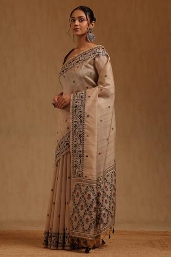 Soch Womens Black Dola Silk Woven Designs Saree
