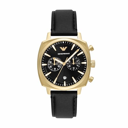 Emporio Armani Black Quartz Leather Watch AR11690