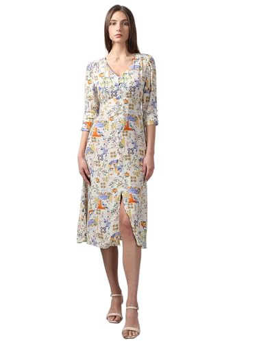 VERO MODA Women's Fit and Flare Multicolor Dress
