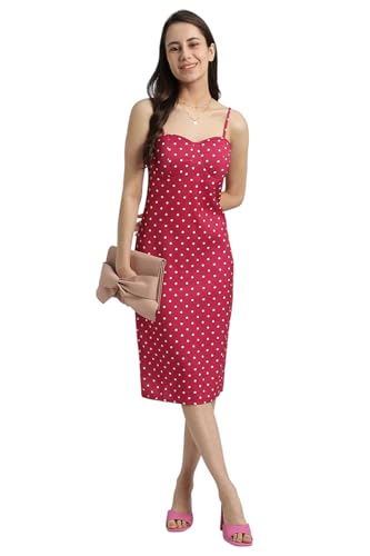 FOREVER 21 women's Polyester Classic Knee-Length Dress (601276_Pink