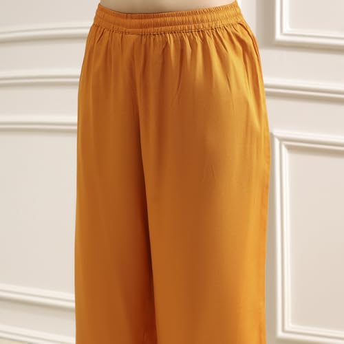 Biba Women's Blended Kurta Set (SKDASRT30458AW25ORG_Orange