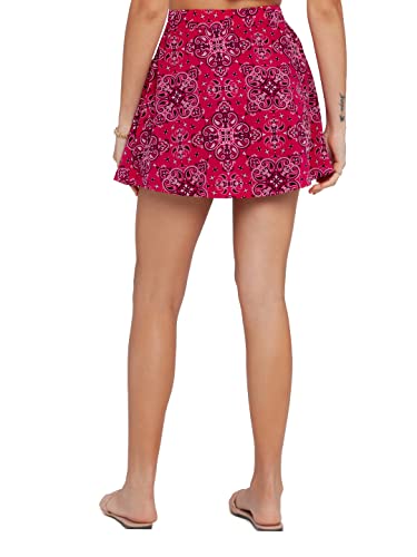 Zink London Women's Pink Printed Flared Skirt
