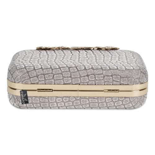 PARATO Eye-Catching Party Clutch (Dark Silver)