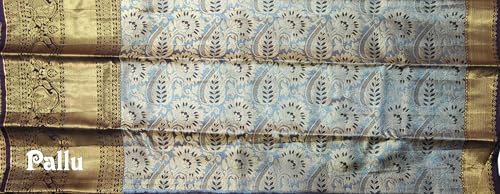 VFCollections Women's Kanchipuram Silk Pure Pattu Sarees With Blouse (VFC546-2)