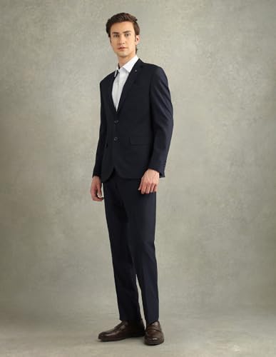 Arrow Men's Wool Business Suit Pants Set (ARAJSU5547_Navy