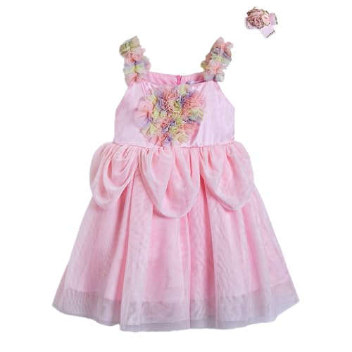 Hopscotch Girls Pink Sleeveless Ruffle Embellished Dress for Age (5-6 Years)