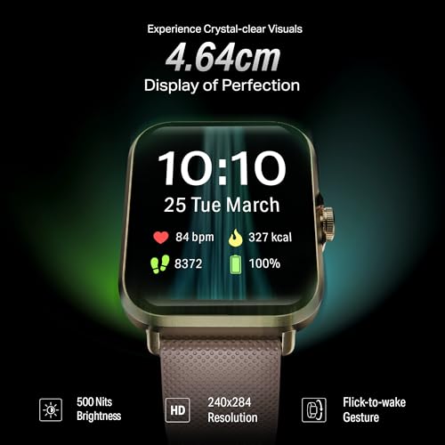 boAt New Launch Storm Infinity w/15 Days Extensive Battery fueled by Huge 550mAh Battery, Fast Charge, 1.83”(4.65cm)HD Display, Functional Crown, BT Calling,Smart watch for Men & Women(Cherry Blossom)