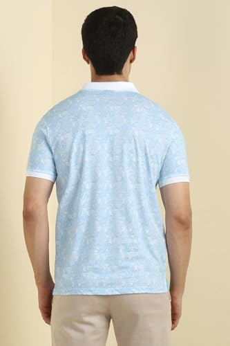 Allen Solly Men's Regular Fit T-Shirt (ASKWQRGFI30791_Light Blue
