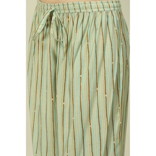 Rangriti Women Polyester Blend Printed Suit Set (RSKASRTD18001SS23LBLU_Blue