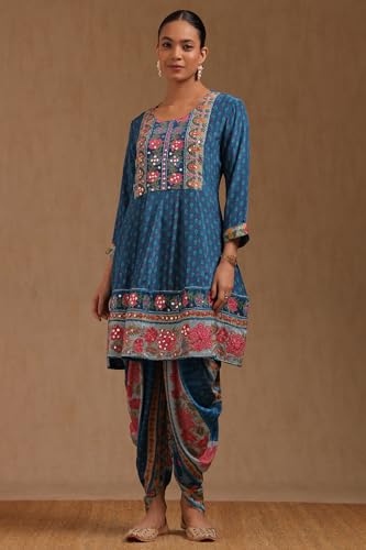 Soch Women's Crepe Salwar Suit Set (EWA5CD22117_Blue